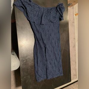 Tiana B off the shoulder blue dress